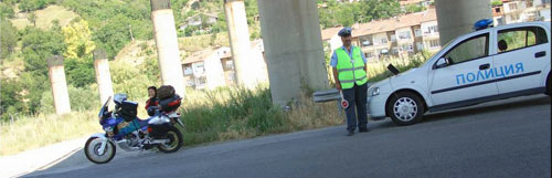 Polizia per posto di blocco